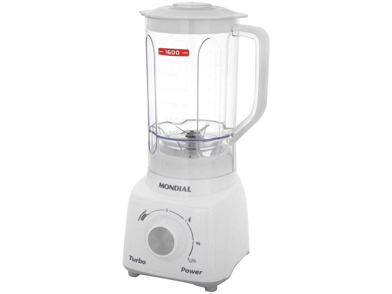 Liquidificador Mondial Turbo Power L-99-WG com Filtro 3 Velocidades 500W Branco e Cinza