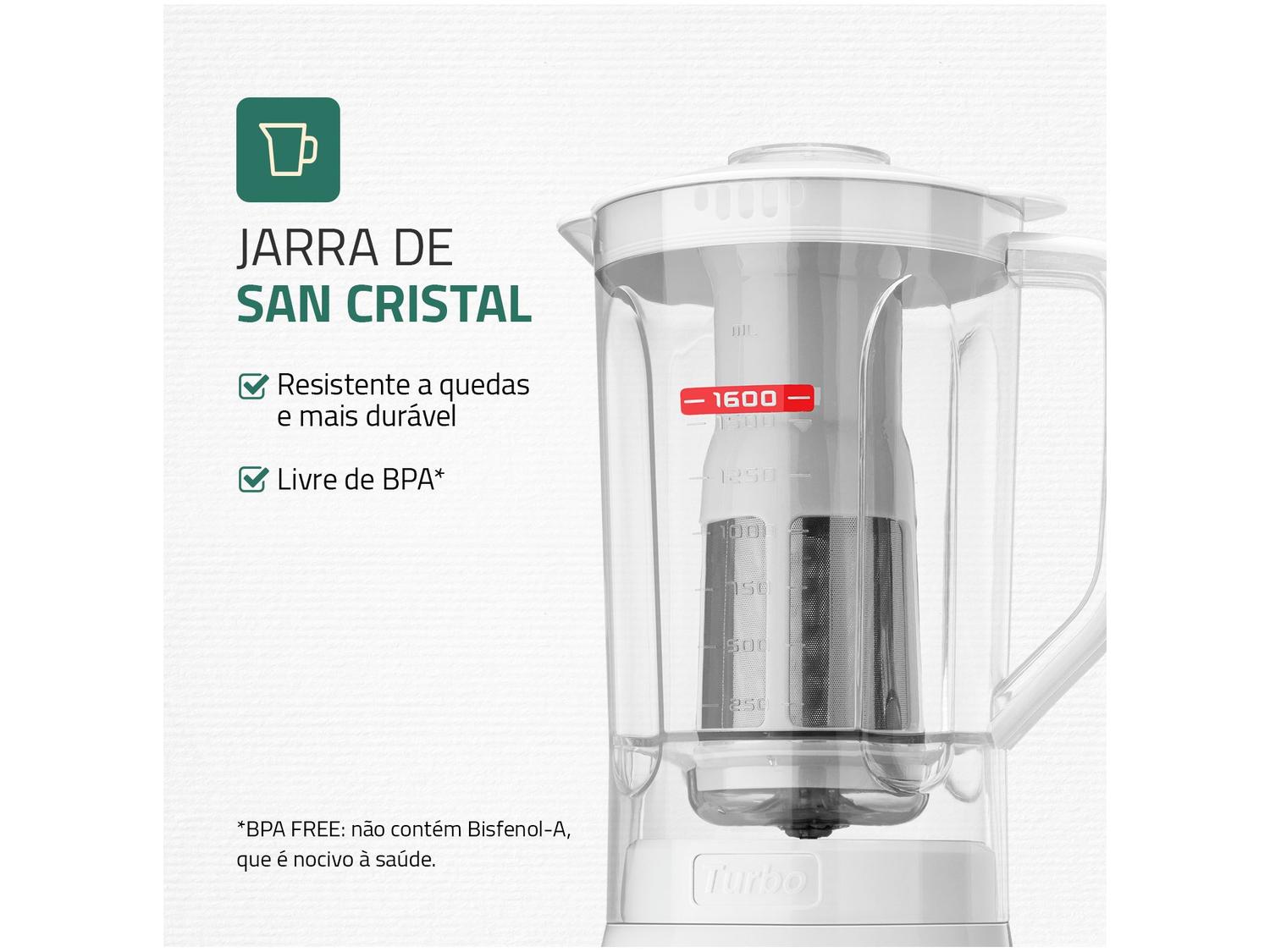 Liquidificador Mondial Turbo Power L-99-WG com Filtro 3 Velocidades 500W Branco e Cinza