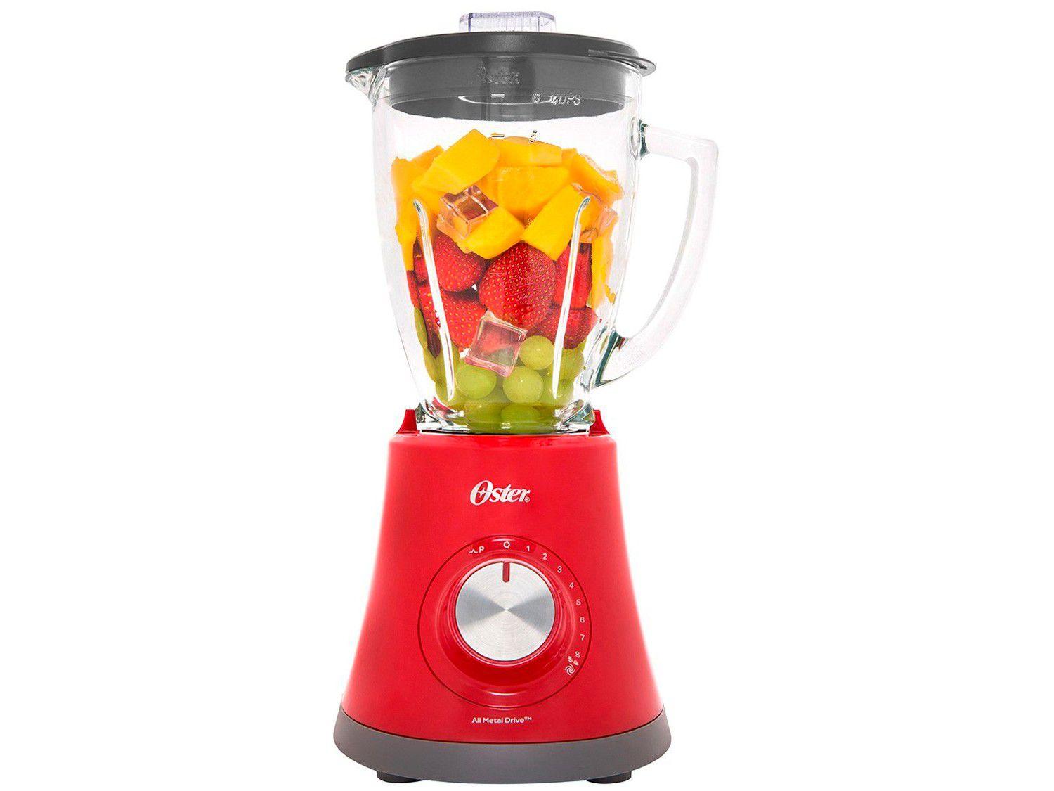 Liquidificador Oster Super Chef Copo de Vidro - 1,25L Vermelho 8 ...
