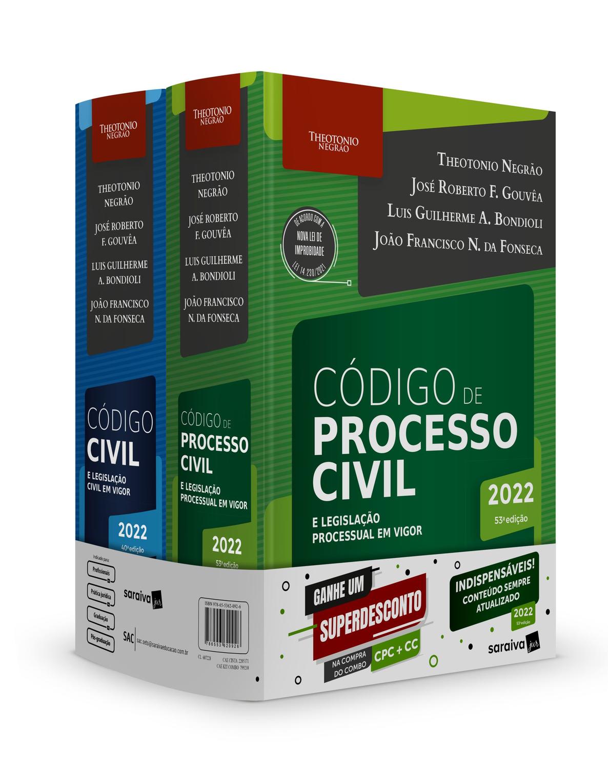 Livro - Combo TN - Código Civil e Código Processo Civil - 14ª Edição 2022