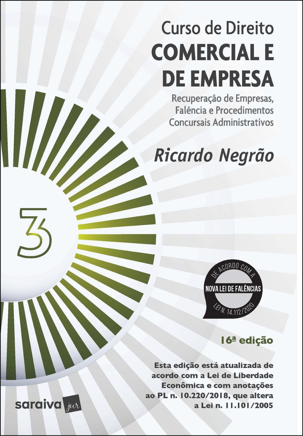 Livro Curso de Direito Comercial e de Empresa Vol. 3 16ª edição 2022