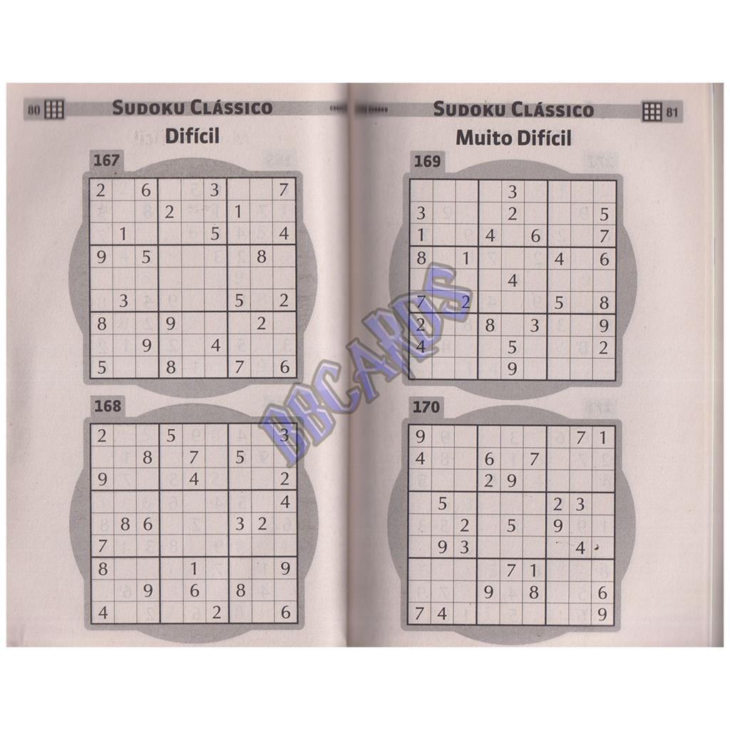 Livro de Passatempos Sudoku Jogos de Lógica Com Números - Coquetel