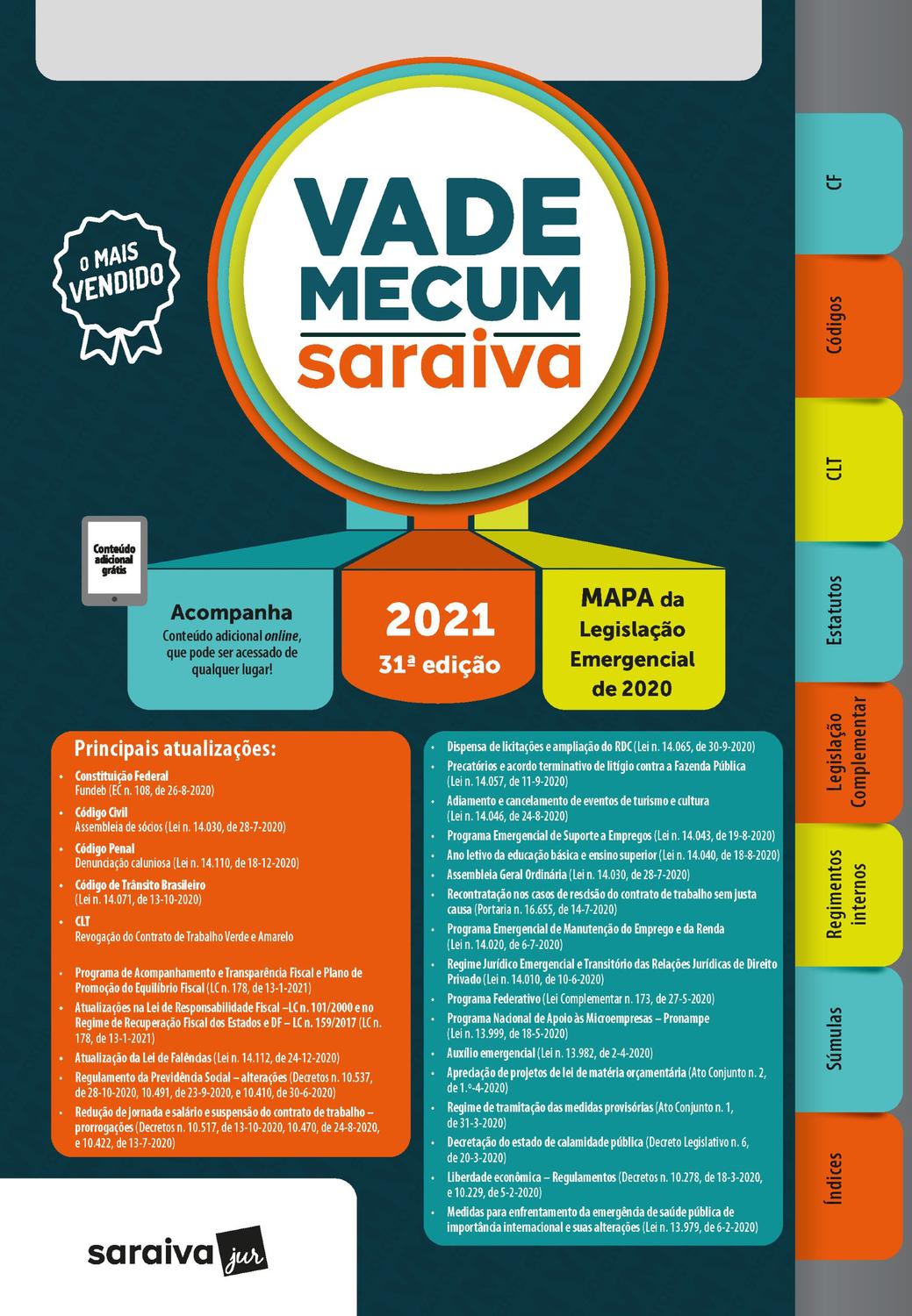 Livro - Vade Mecum 2021 Saraiva - Tradicional - 31ª Edição