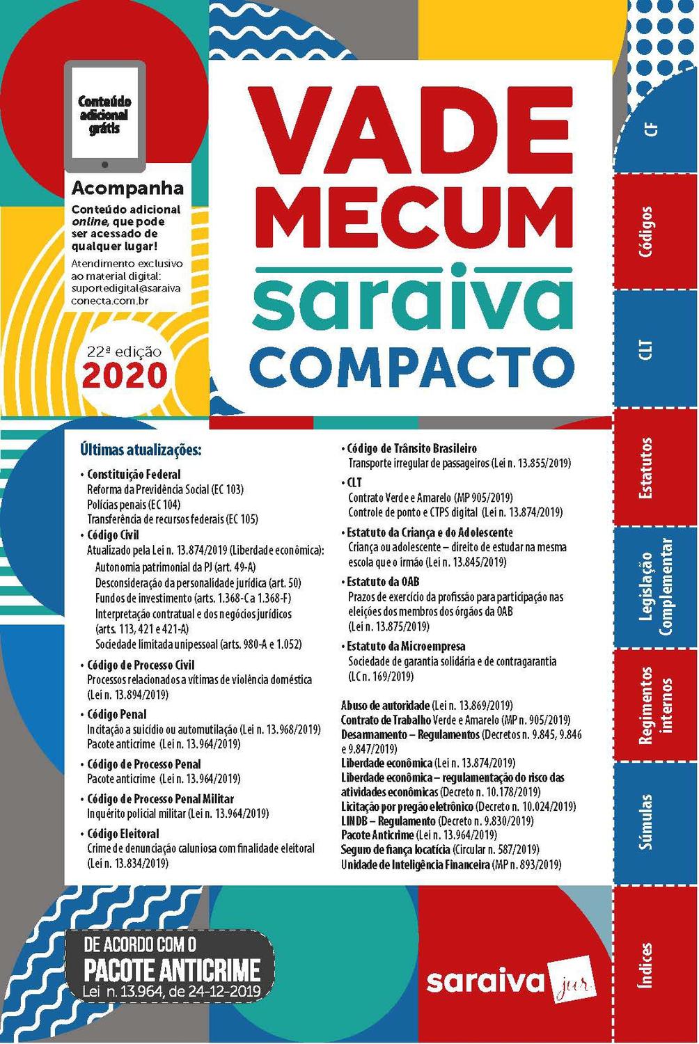 Livro - Vade Mecum Compacto Saraiva 2020 - 22ª Edição - Livros de ...