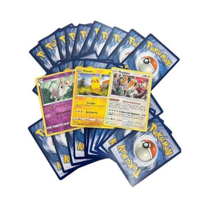 50 Cartas Pokemon Original Sem Repetições Com 02 raras Brilhantes + 01  ultra rara V ou ex Garantida no Shoptime
