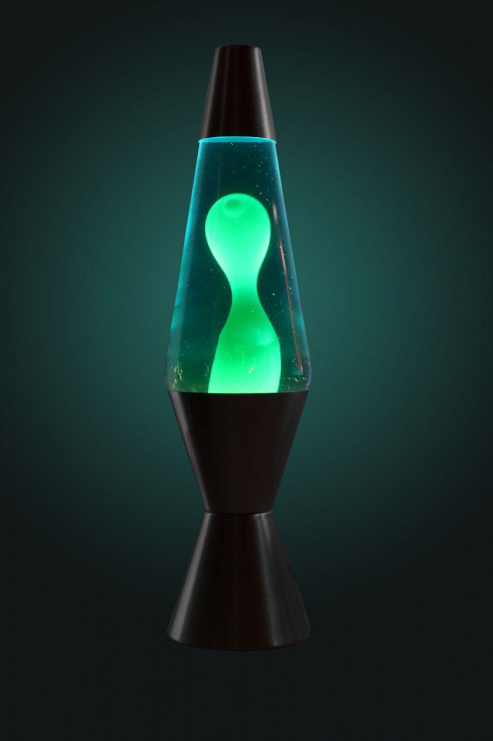 Luminária / Abajur Lava Lamp / Lava Motion Verde com Líquido Azul