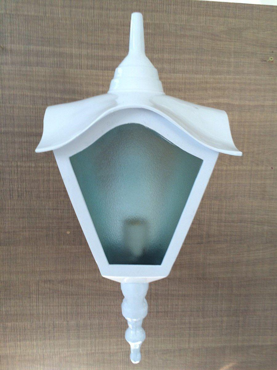 Luminaria Arandela Colonial Romana Alumínio e vidro Rustica Antiga externa Branca Acende A Luz