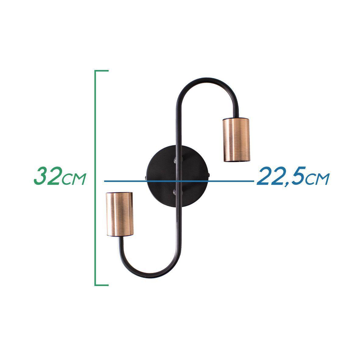 Luminária Arandela Moderna Dupla Trace Abajur Parede Soquete E27 P