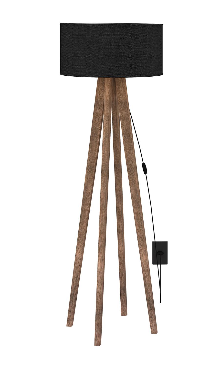 Luminaria de Chão para Sala 1,58M Luxo Cúpula Preto Luminária de Chão