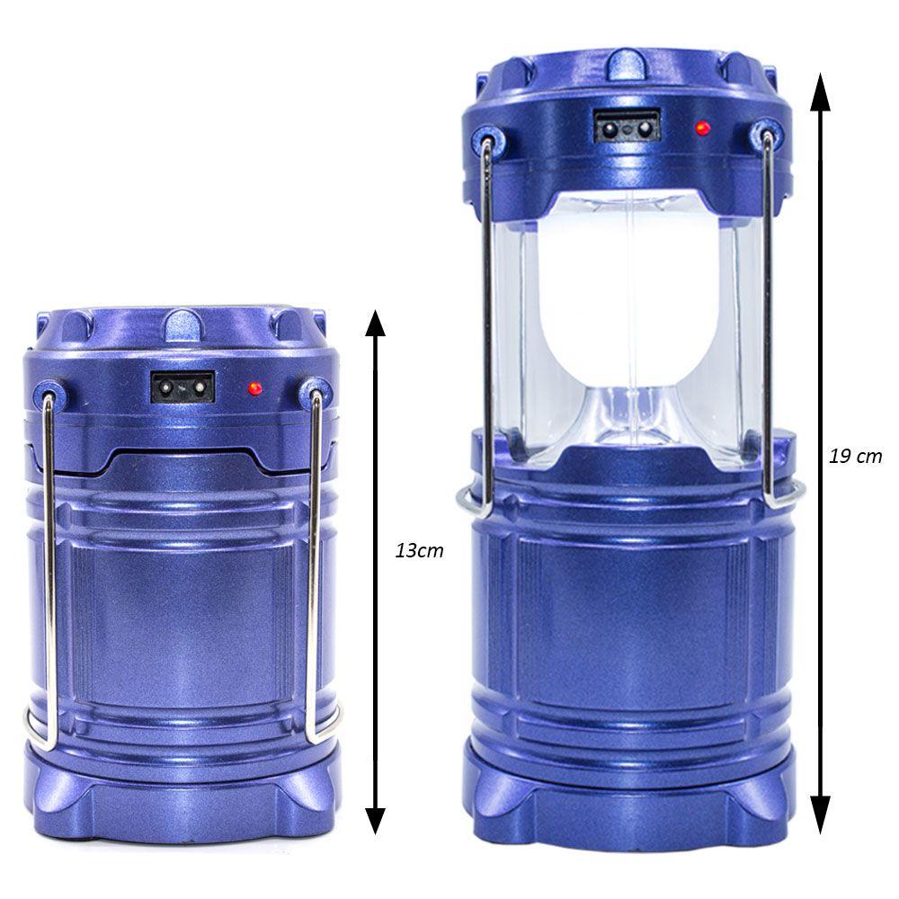 Luminária de LED USB Solar Bateria Recarregável ou Pilhas GT110