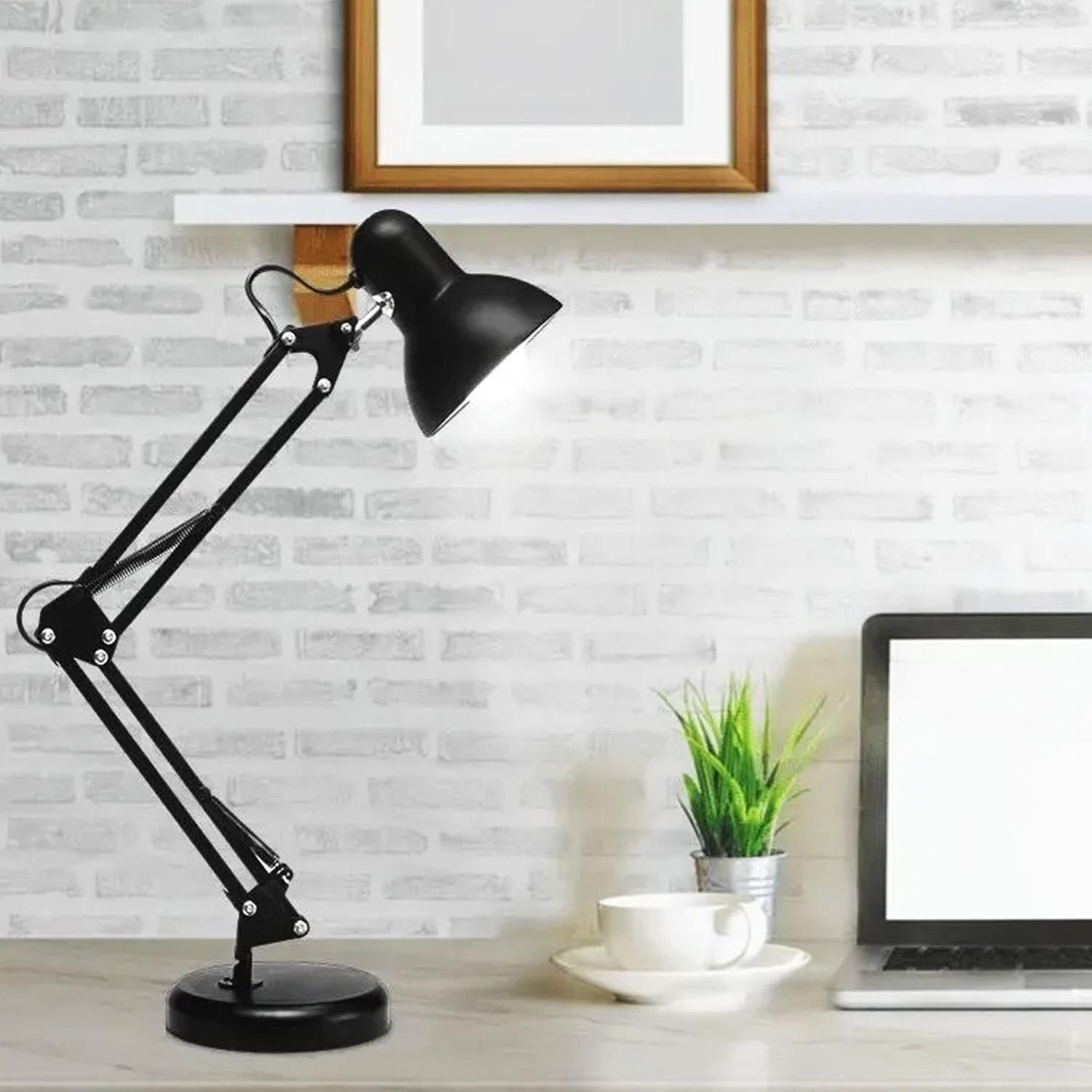 Luminária De Mesa Articulada Articulável Pixar Com Base Preta G20 ...