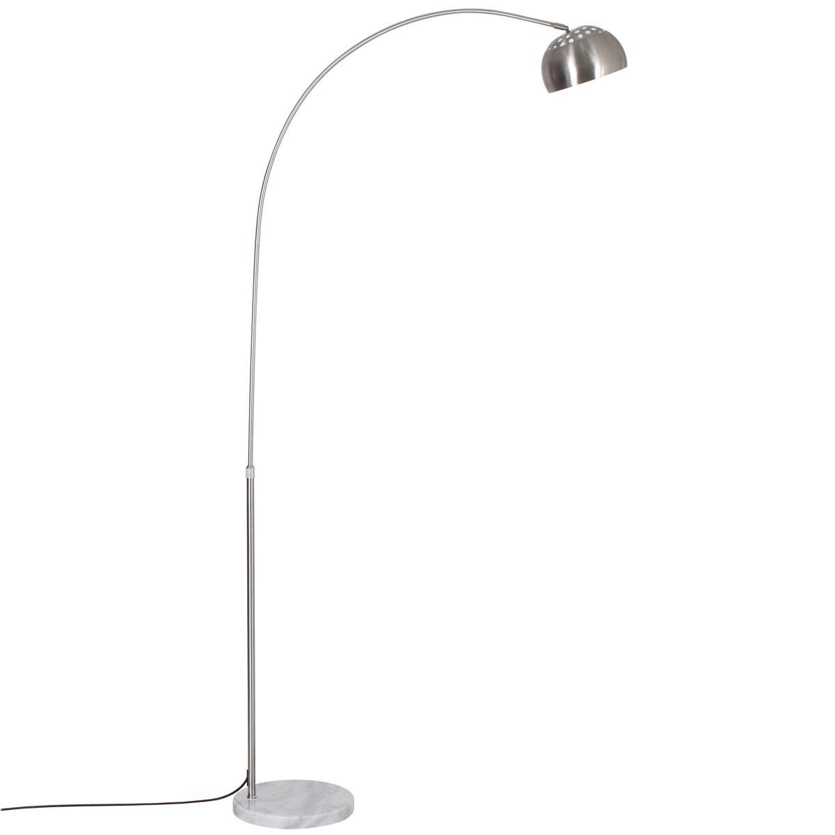 Luminária de piso Arco Lamp Tamanho P Aço inox Pedra de mármore