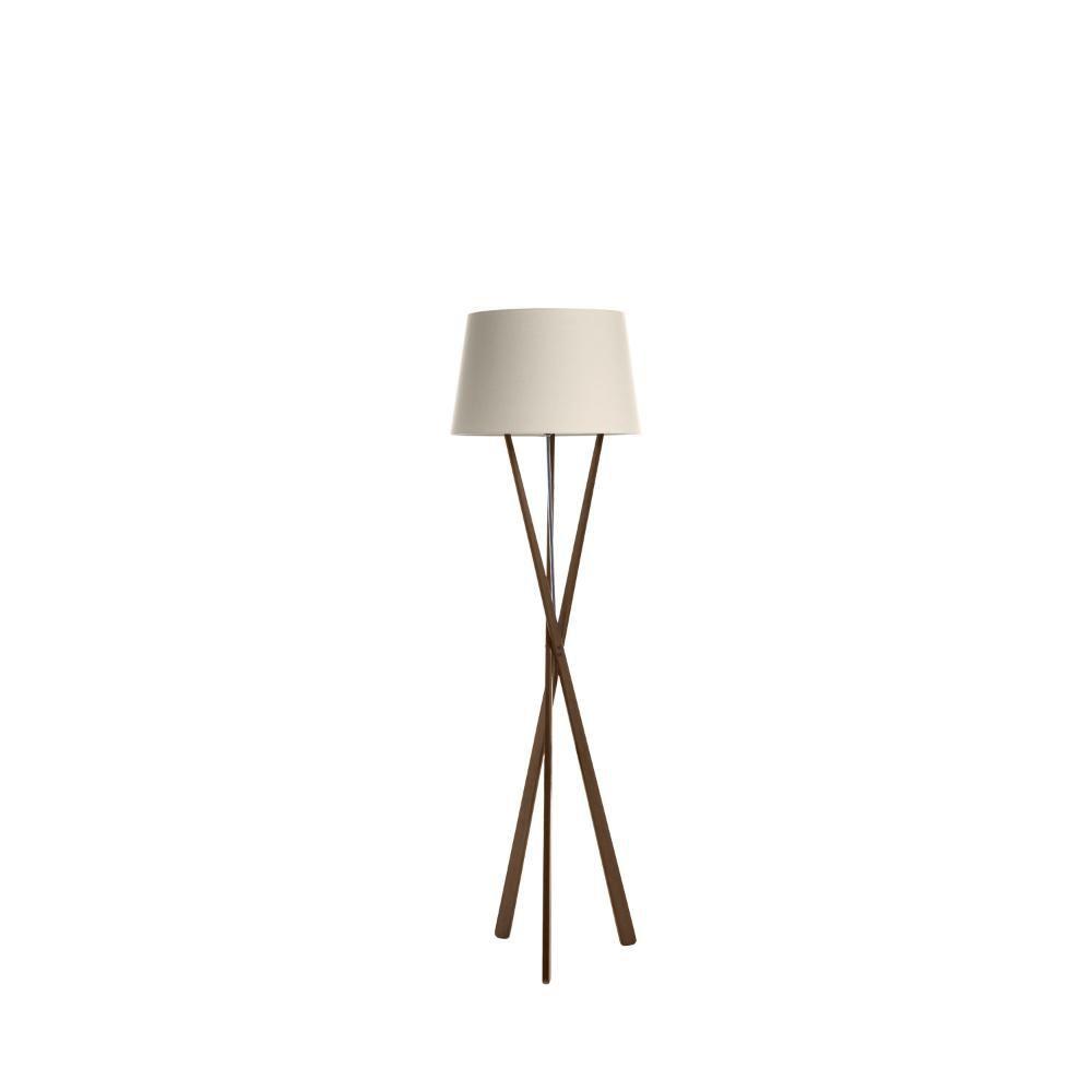 Luminária de Piso Sofia Imbuia/Cru 174 cm 5L Trevisan Luminária