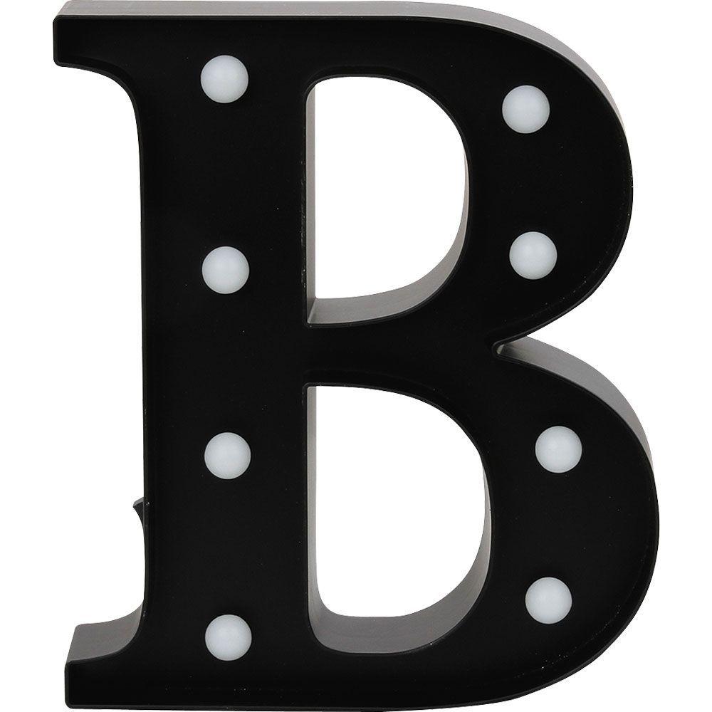 Luminária Led Decorativa Letra B CV151185 Cazza Preta Luminária