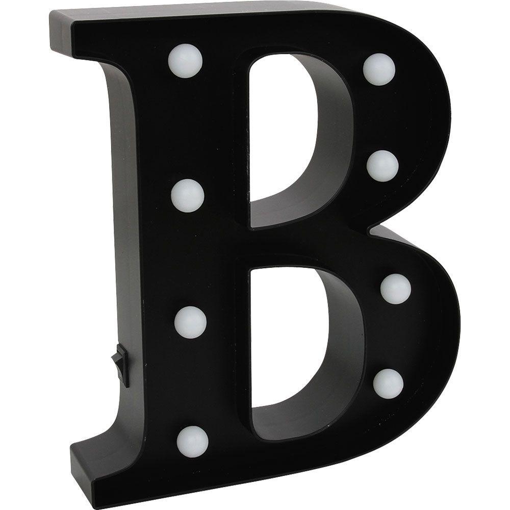 Luminária Led Decorativa Letra B CV151185 Cazza Preta Luminária de
