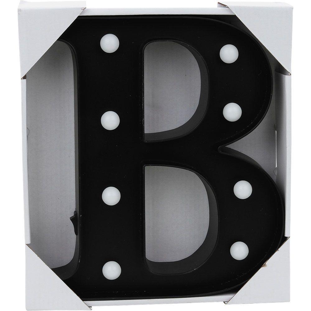 Luminária Led Decorativa Letra B CV151185 Cazza Preta Luminária de
