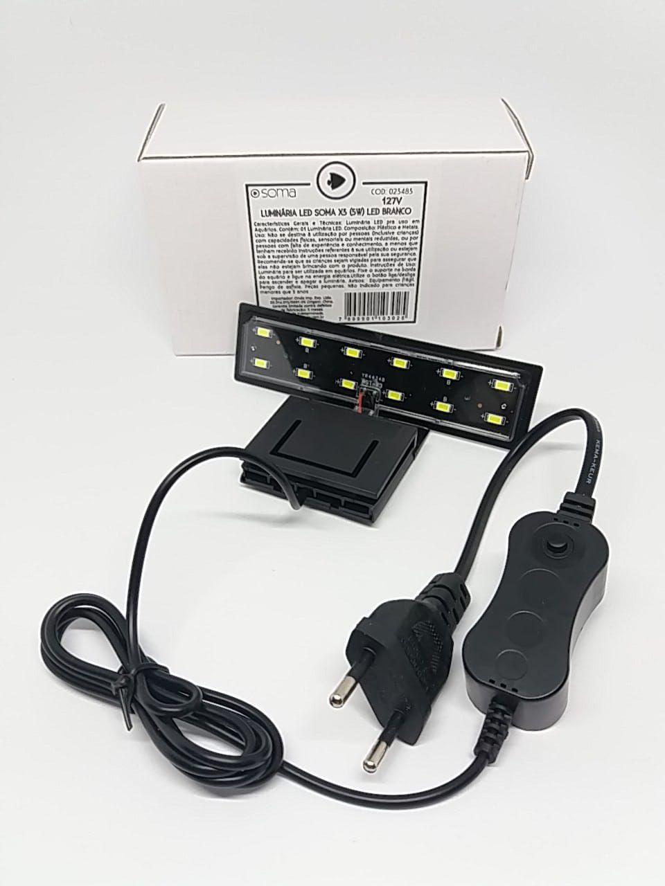 Luminaria Led Soma X3 5w Led Branco/Azul 127v Luminária Magazine