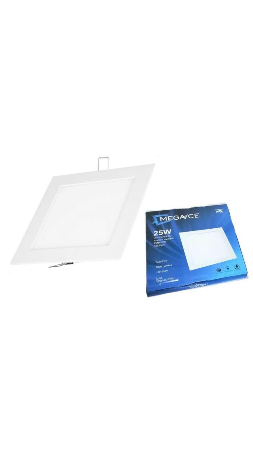 Luminária Painel Plafon Led Embutir 25w Quadrado 6500k MEGAACE
