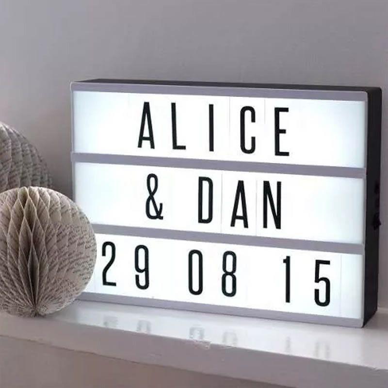 Luminária Palavras Letras Light Box Cinema Letreiro Led Coisaria