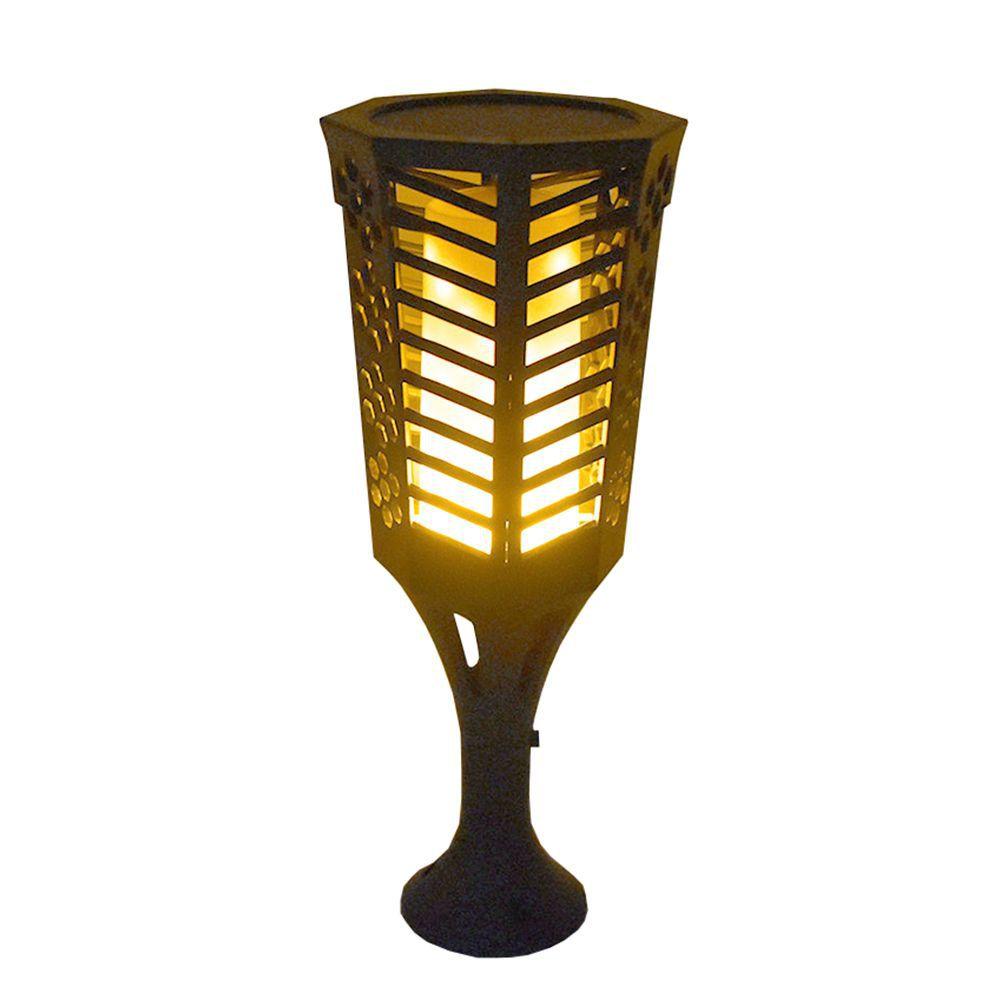 Luminaria Solar arandela Tocha fogo Jardim espeto Luz Led Efeito Chama