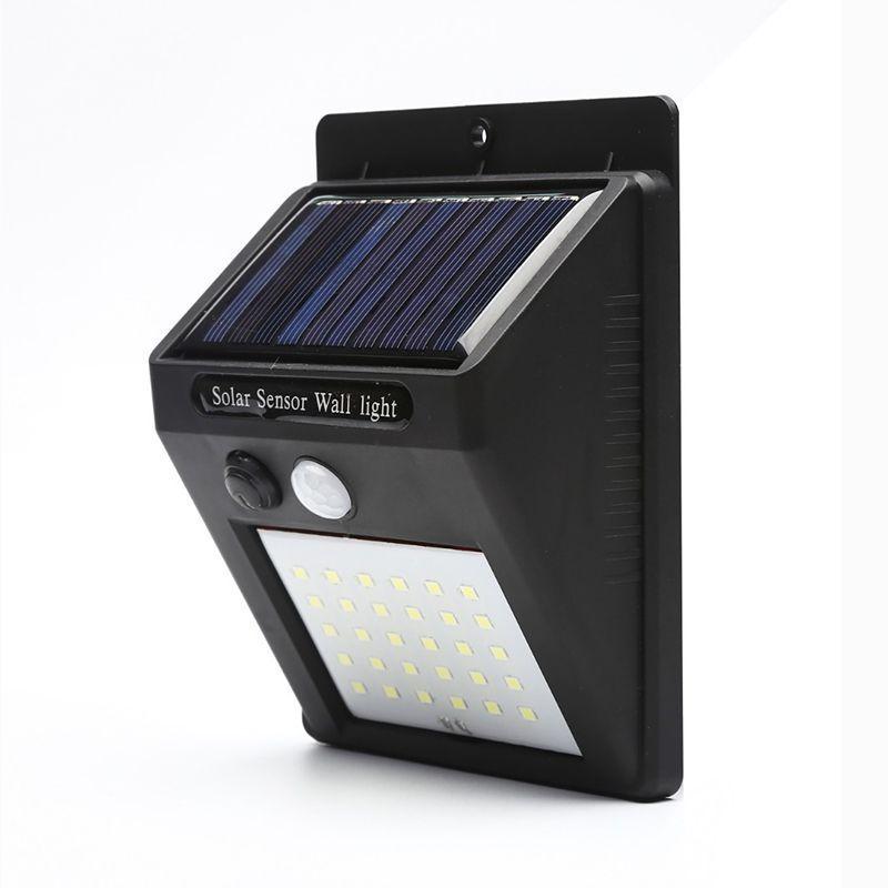Luminaria Solar Parede Lampada 30 Leds Sensor de movimento Energia kit