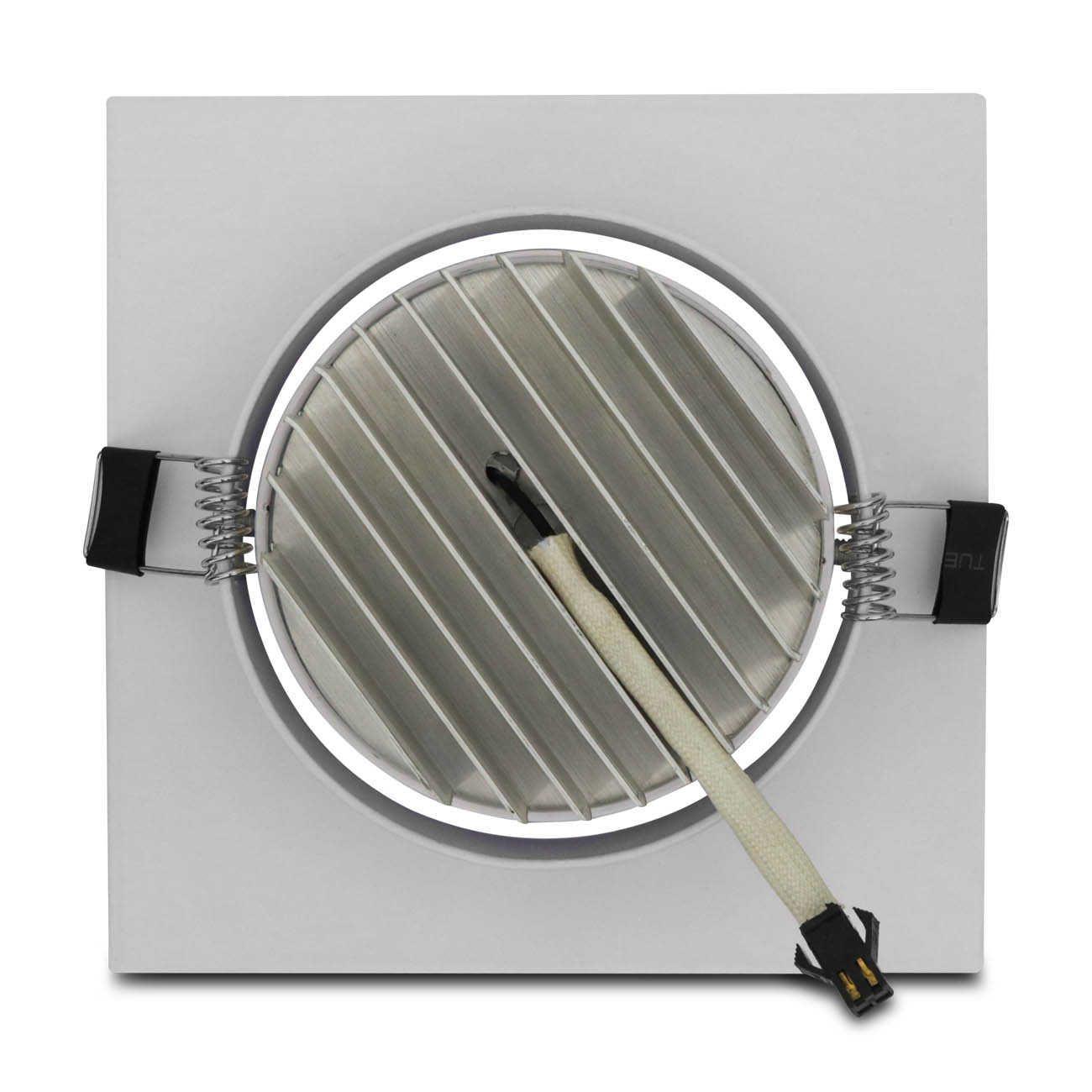 Luminária Teto Spot LED 7W Quadrada Direcionável 3500K Amarela Bivolt