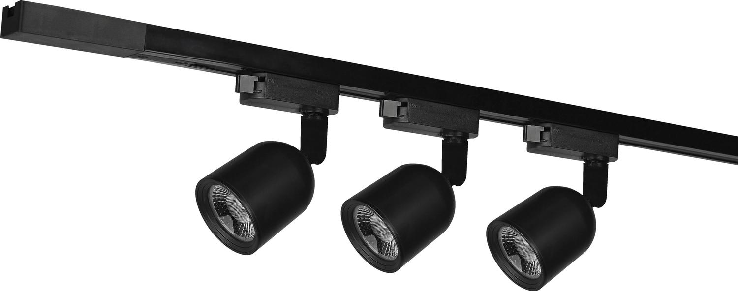 Luminária Trilho LED Teto Direcionável 1m Preto 3000K 3 spot AVANT