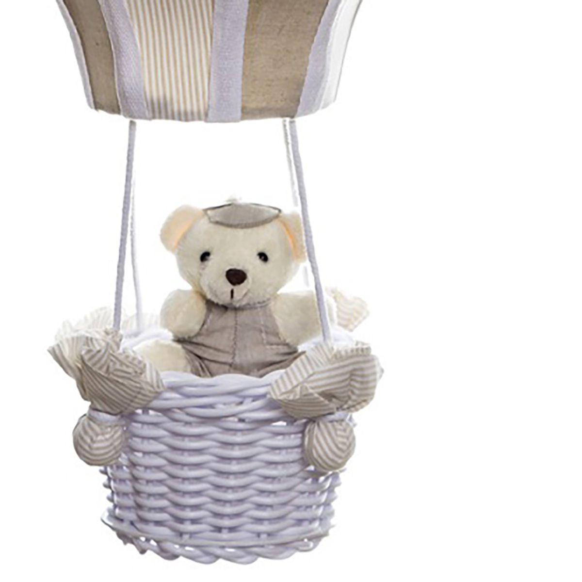 Lustre Balao Grande Bege Com Ursinho Quarto Bebe Infantil Menina Menino Potinho De Mel Iluminacao Magazine Luiza