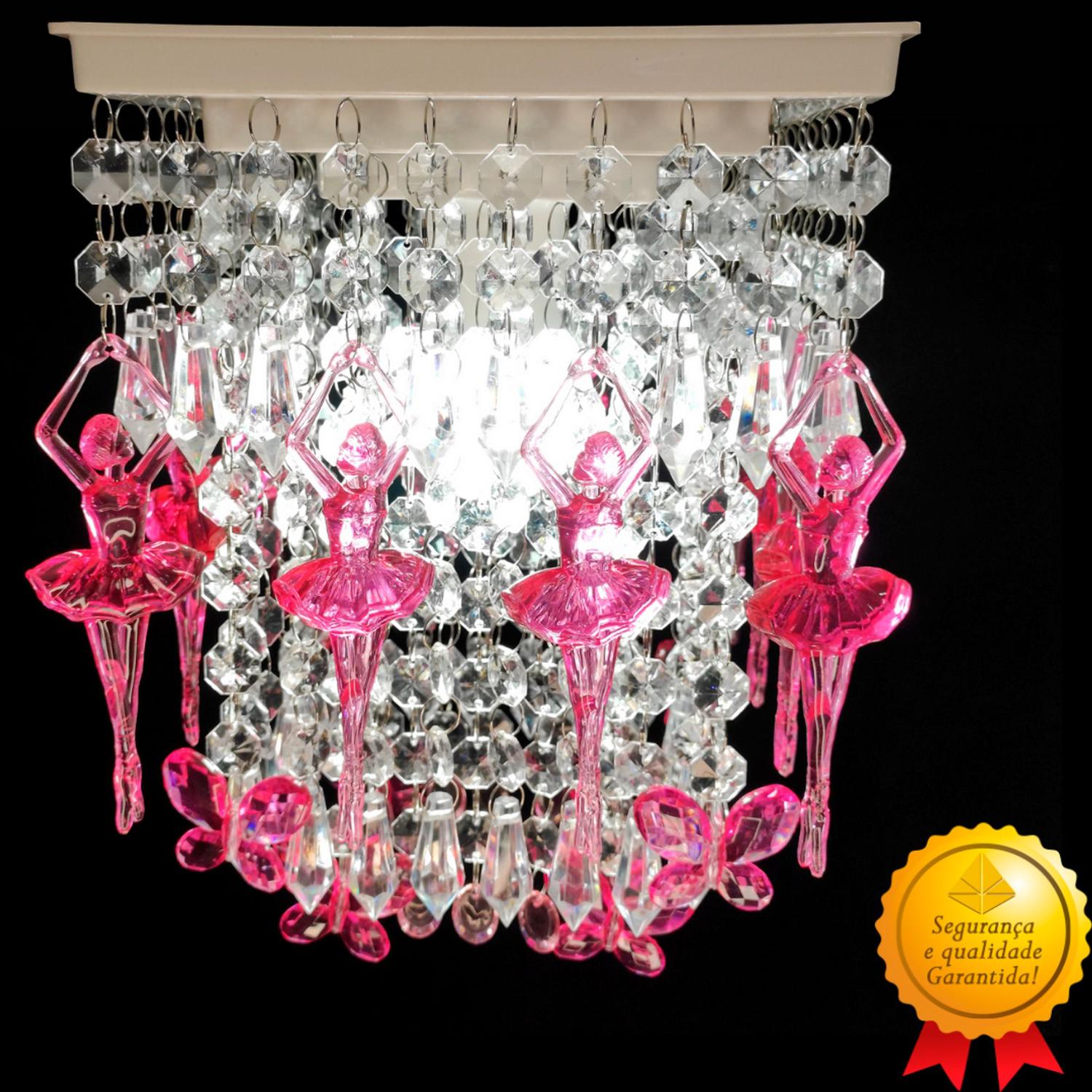 Lustre De Cristal Acrilico Borboleta Bailarina Rosa Quarto Luminaria Infantil Menina 19x28 Cm Isis Lustres Sh Design Iluminacao Magazine Luiza