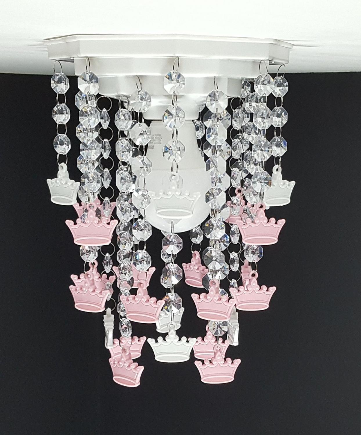 Lustre Luminaria Quarto Tema Infantil Bebe Menina Coroas Princesa Lustres Sh Design Abajur Luminaria Infantil Magazine Luiza