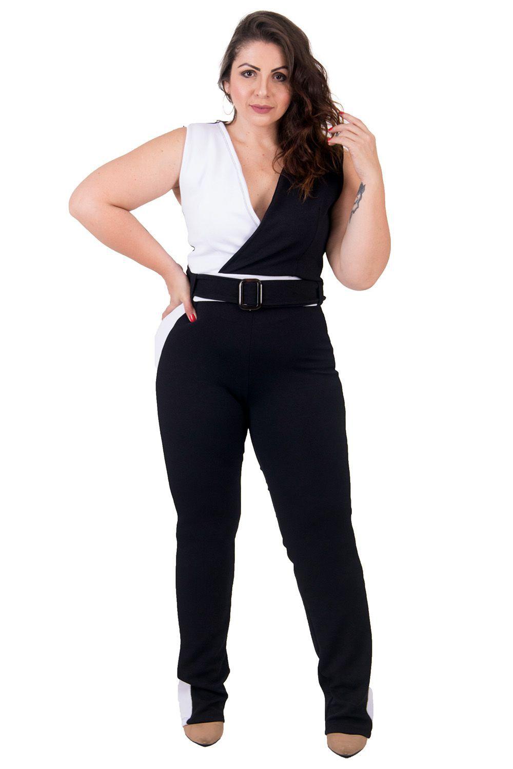 plus size macacao