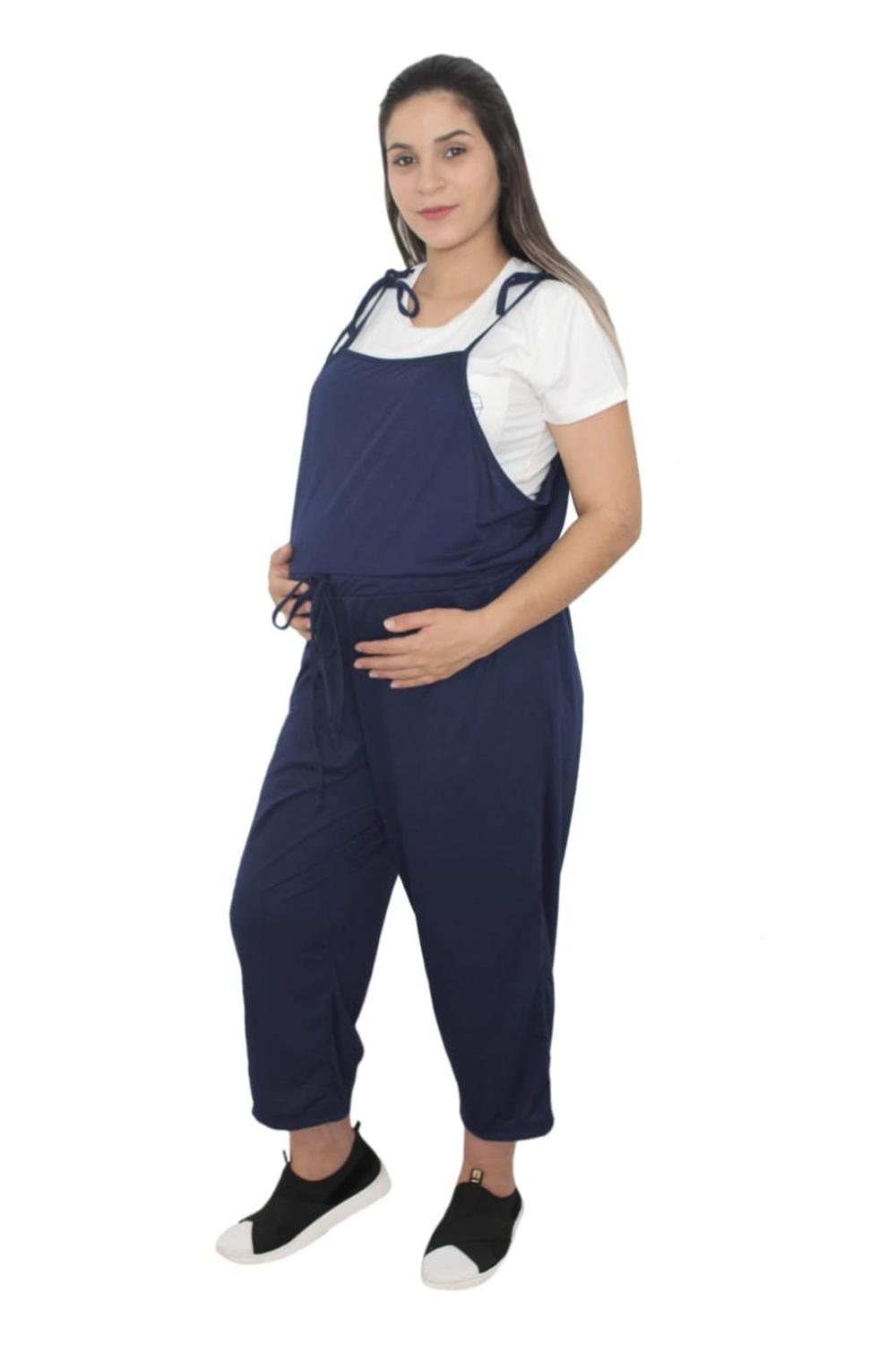 Vestido jardineira cheap para gestante