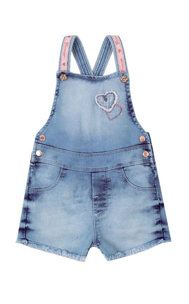 Macacao Jardineira Luxo Jeans Bebe Menina Paraiso Pr Paraiso Jardineira Para Bebes Magazine Luiza