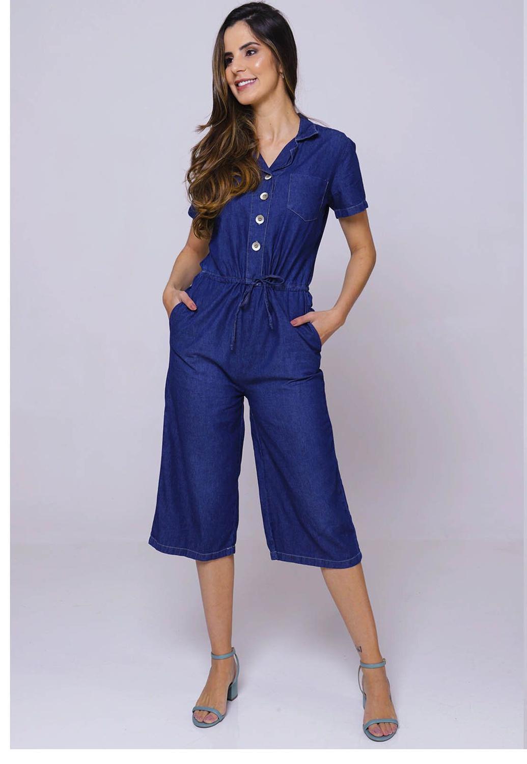 macacão jeans pantacourt