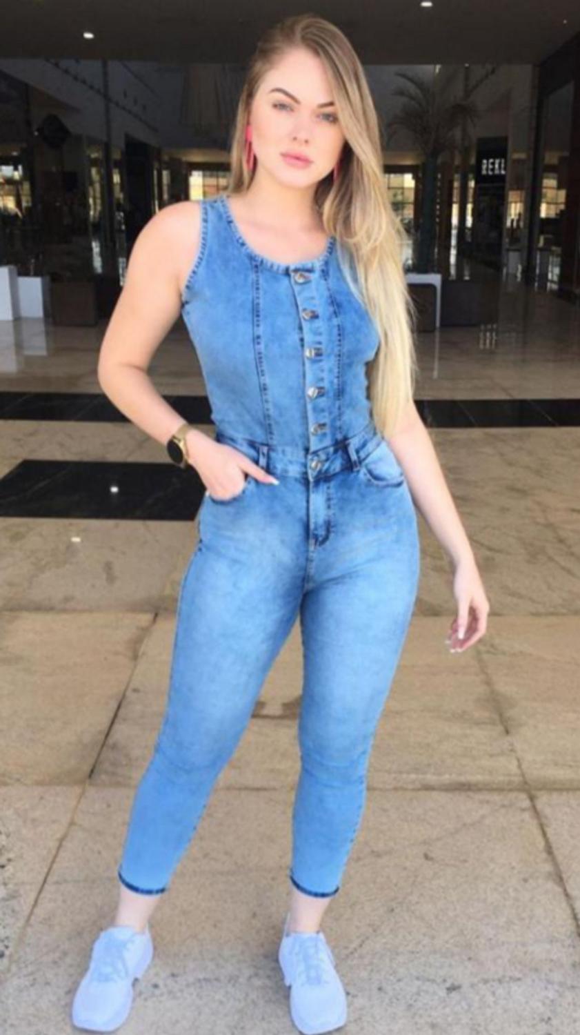 macacão jeans feminino gg