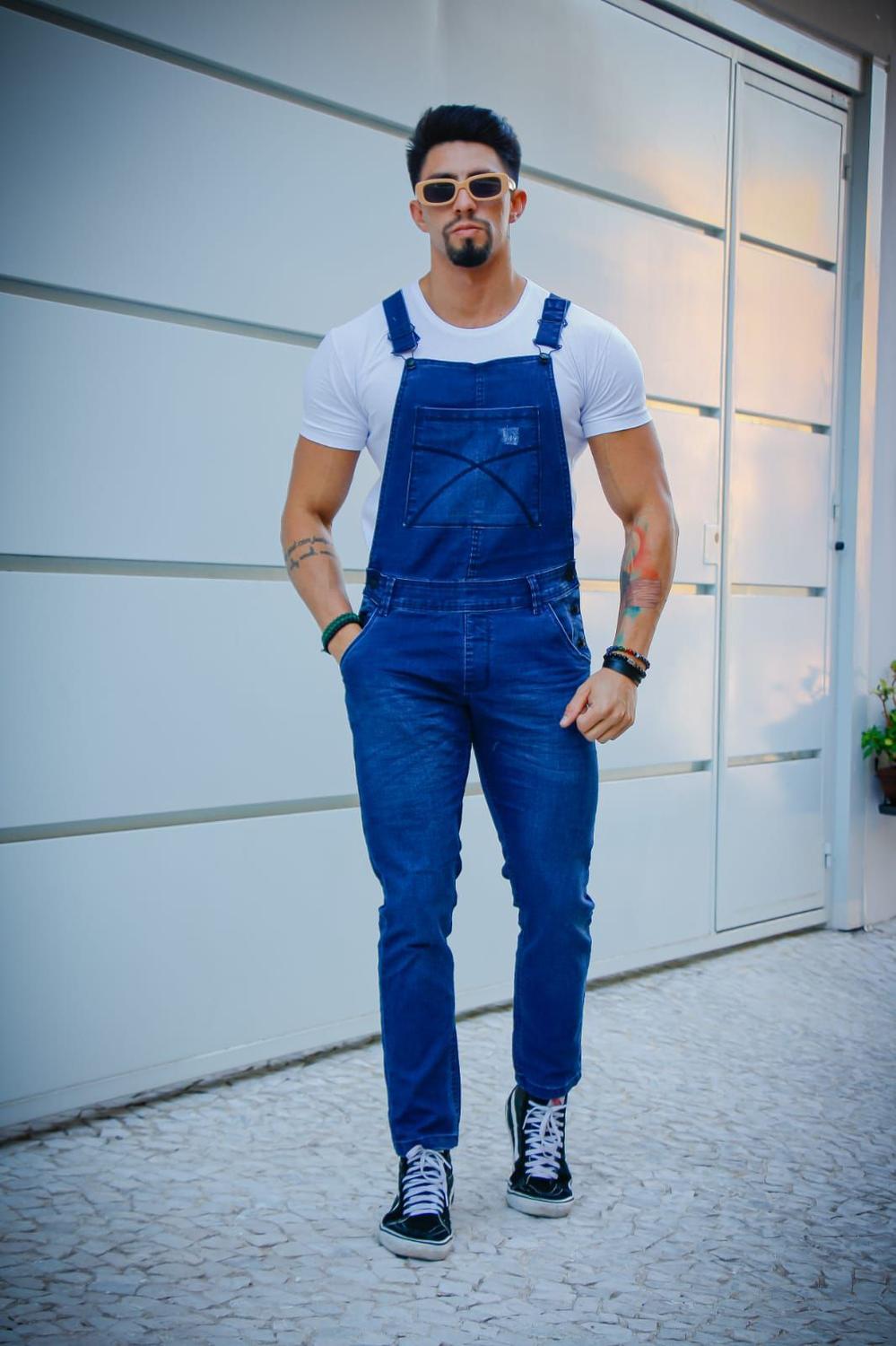 Macacão Longo MacacÃ£o Jardineira Masculino Macacao Jardineira