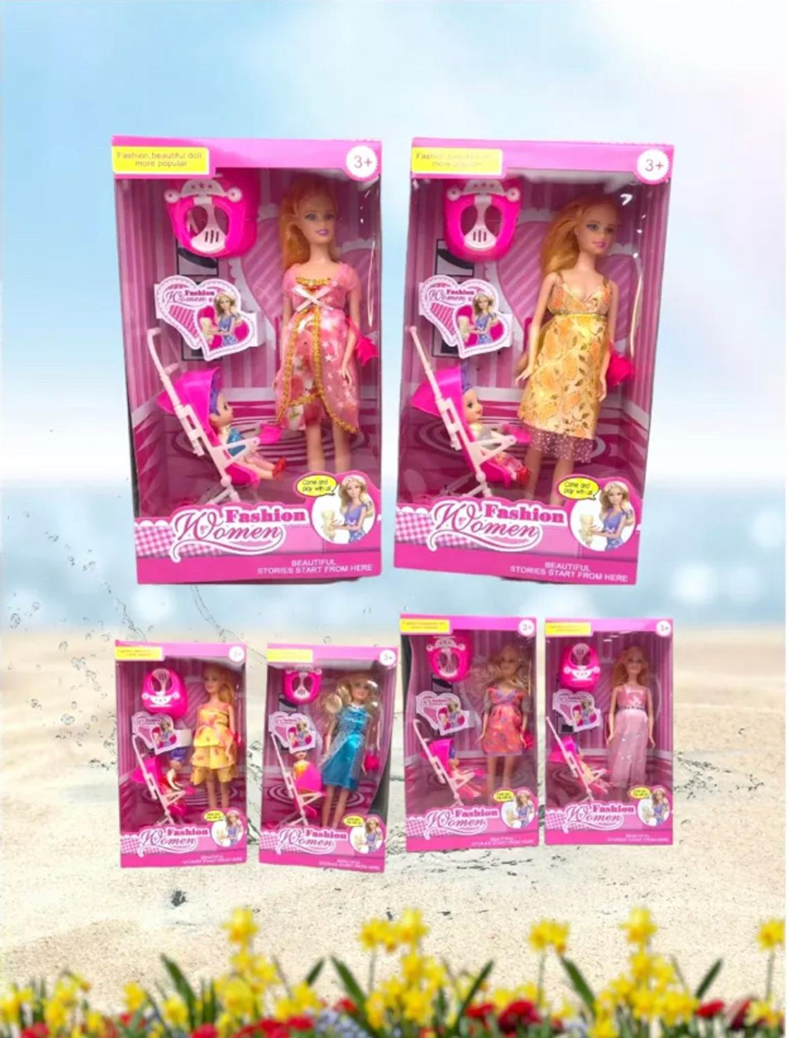 Mãe Reborn+Bebê+Carrinho boneca tipo Barbie grávida brinquedo infantil, Magalu Empresas
