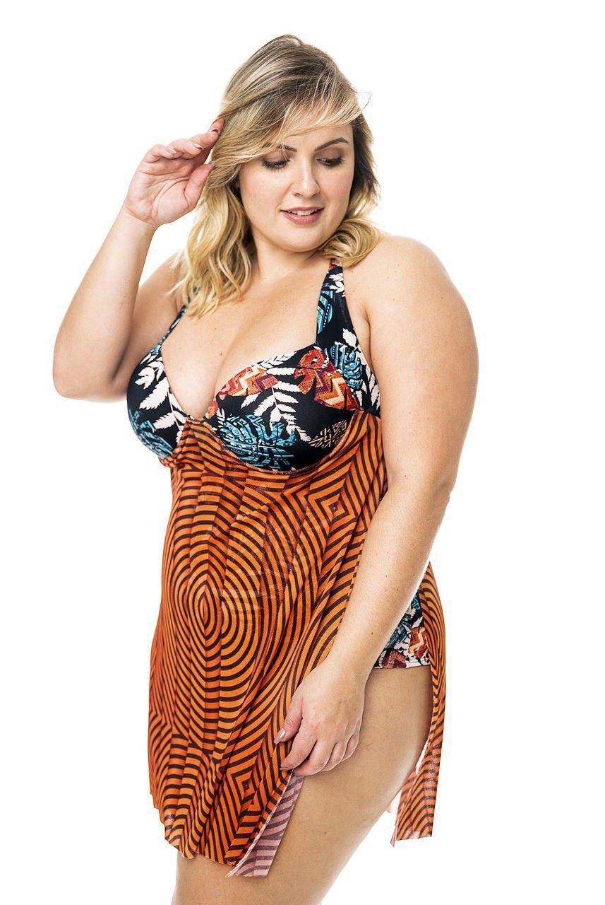 Maiô com saia embutida com bojo saída de praia vestido - SIZELY - Maiô  Feminino - Magazine Luiza
