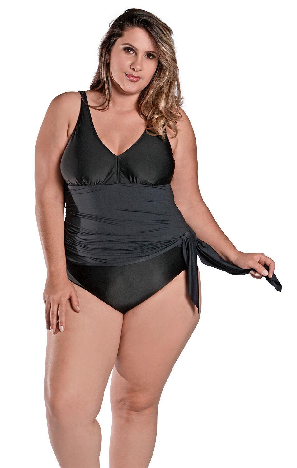 maiô plus size preto