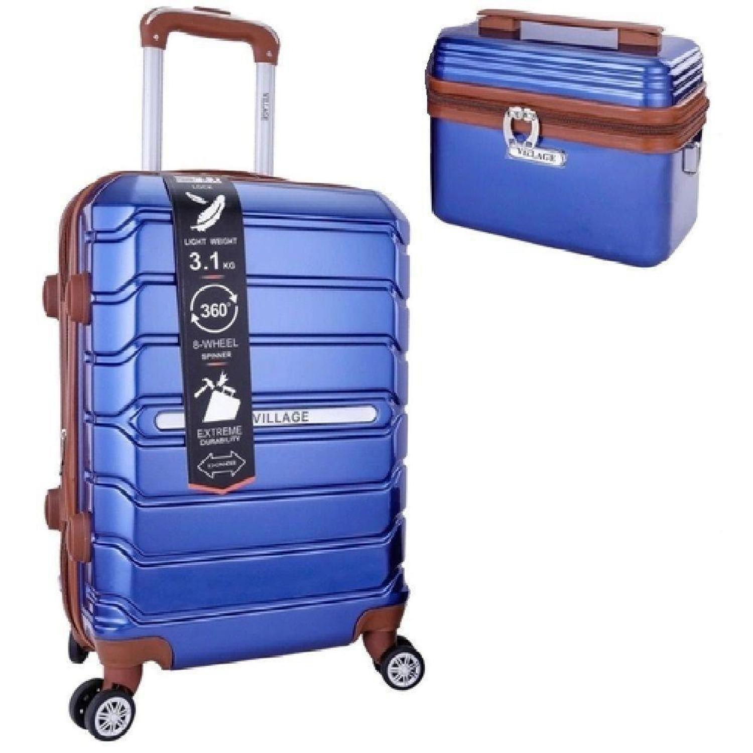 Mala Pequena De Bordo e Frasqueira Village Azul Escuro - Mala de Bordo -  Magazine Luiza