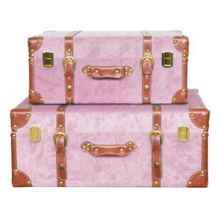 Maleta Vintage Decorativa Cor Rosa Grande Pequena - LU - Pasta Executiva/  Maleta Executiva - Magazine Luiza