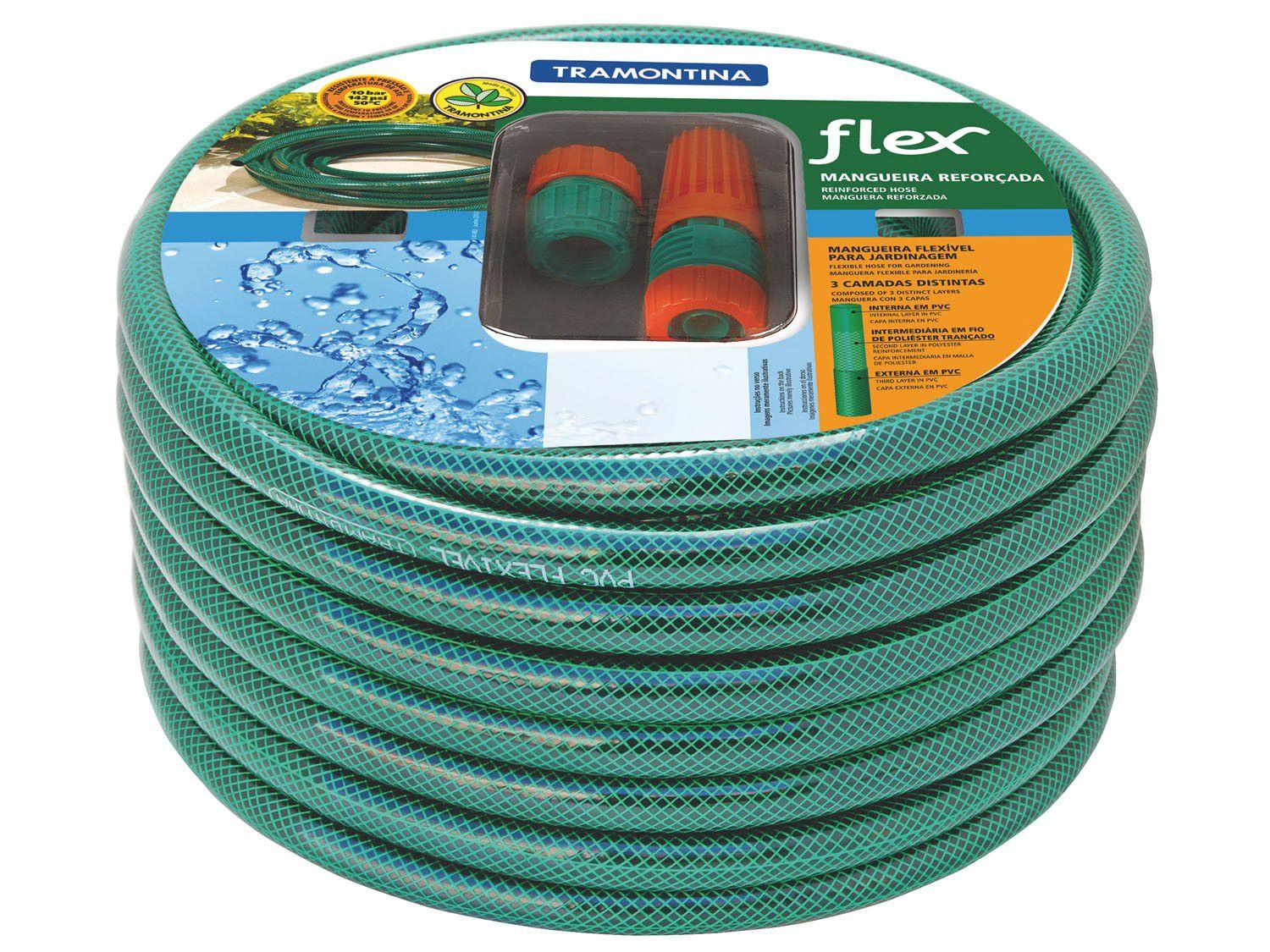 Mangueira Flex Tramontina 10m com Esguicho Engate Rosqueado