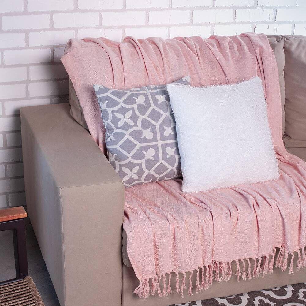Manta Para Sofá Gigante Decorativa Rosa Pink 240x180