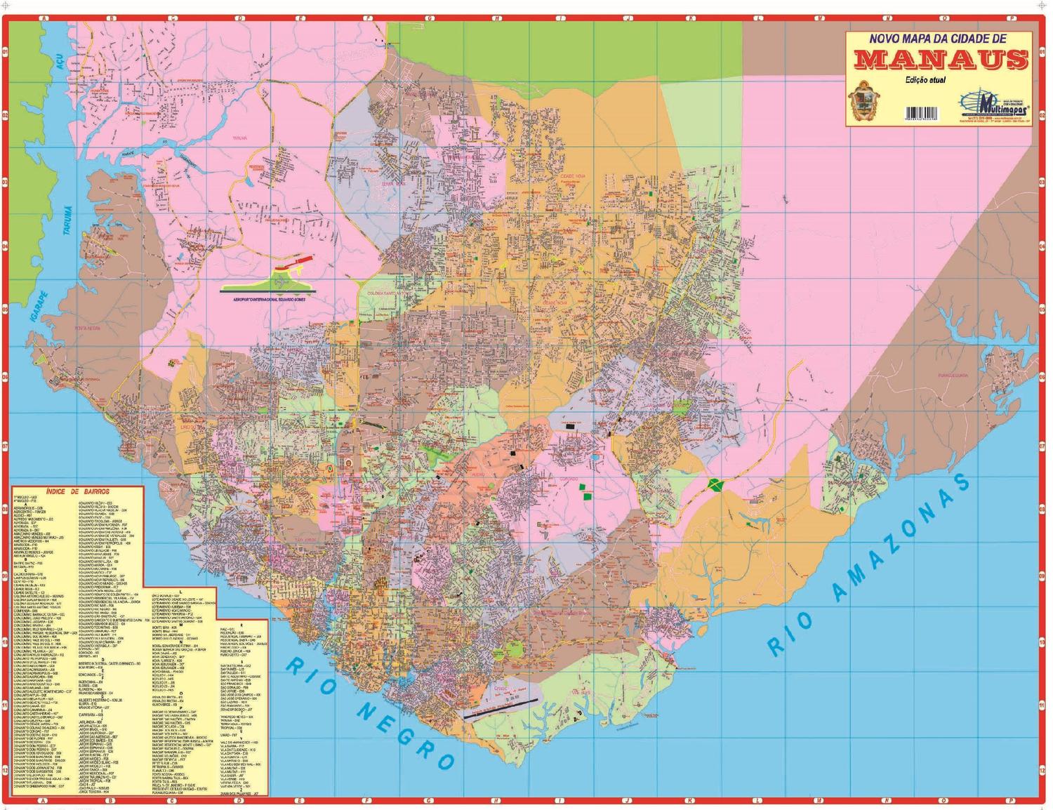Mapa Cidade De Manaus Politico Escolar Poster Cidade Multimapas Livros De Historia E Geografia Magazine Luiza