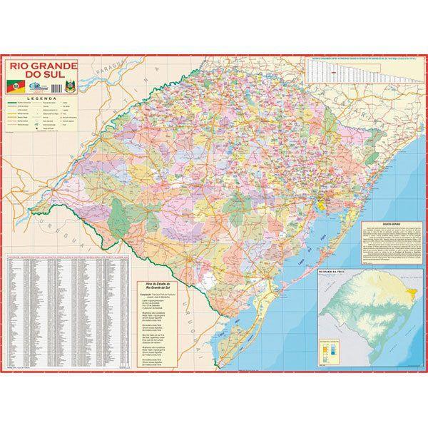 Mapa Escolar Do Rio Grande Do Sul Multimapas Mapas E Atlas Magazine Luiza