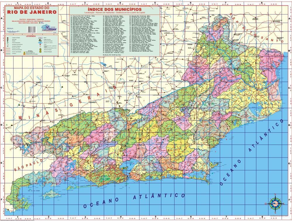 Mapa Politico Rodoviario E Turistico Do Estado Do Rio De Janeiro Multimapas Mapas E Atlas Magazine Luiza