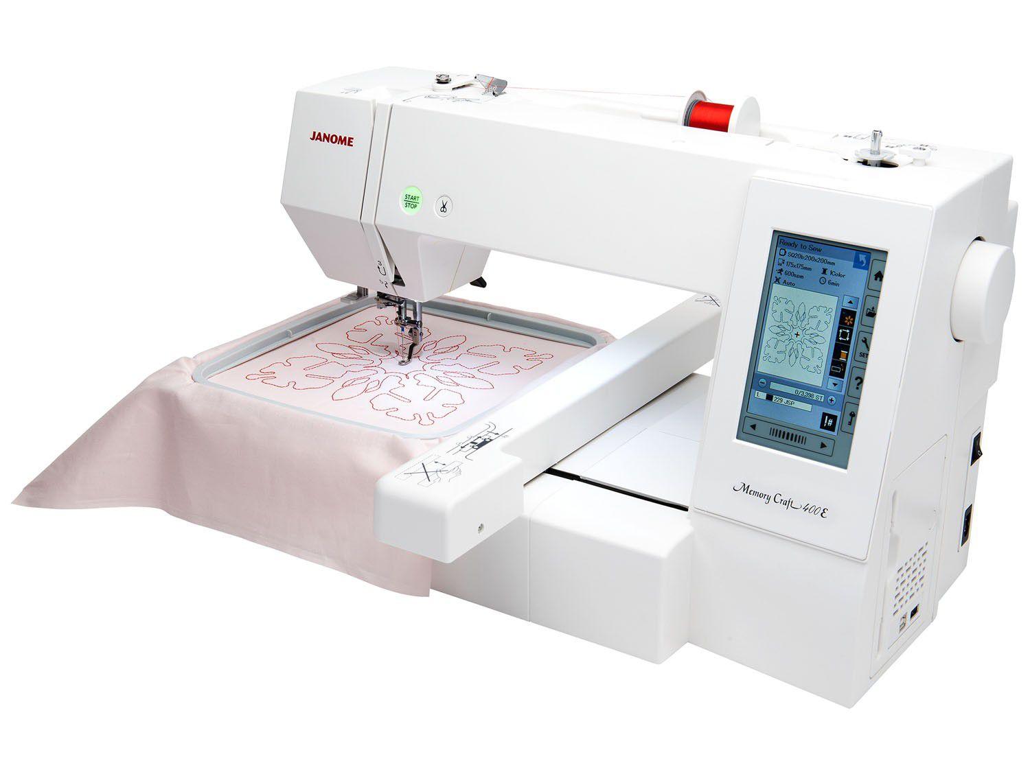 Máquina de Bordar Janome MC400E 160 Bordados de Memória e 3 Fontes de
