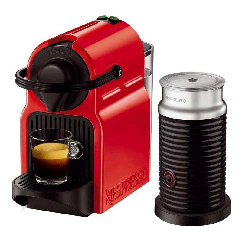 Máquina de Café Nespresso Inissia Vermelha Aeroccino 3