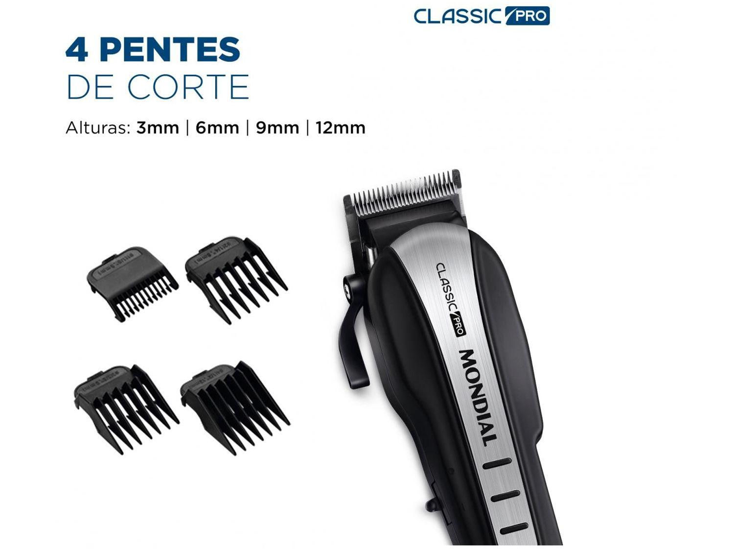 Máquina de Cortar Cabelo Mondial Classic Pro