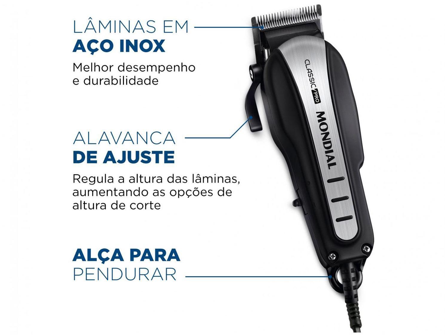 Máquina de Cortar Cabelo Mondial Classic Pro